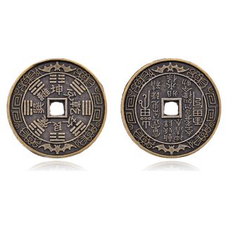 Кошельковый талисман - большая старинная китайская монета